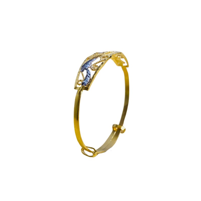 Gelang Love Selisih Kanak-Kanak Emas dan Chrome 916/22K