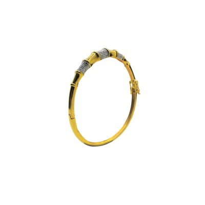 Gelang Diamond Cut Emas dan Chrome 916/22K