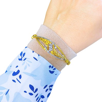 Gelang Kerawang Emas dan Chrome 916/22K