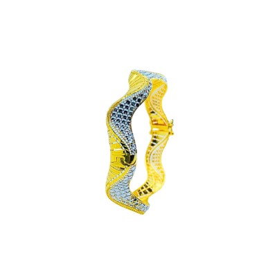 Gelang Diamond Cut Emas dan Chrome 916/22K Gelang Diamond Cut Emas dan Chrome 916/22K