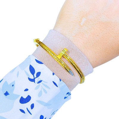 Gelang Paku Emas dan Chrome 916/22K