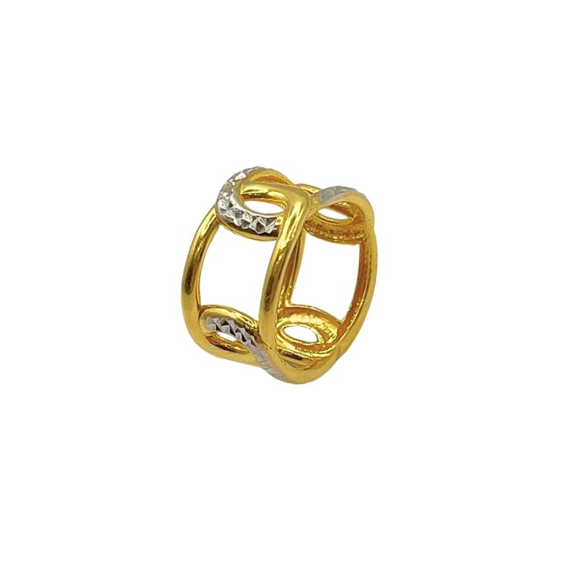 Cincin Anastasia Emas dan Chrome 916/22K