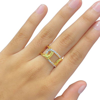 Cincin Anastasia Emas dan Chrome 916/22K