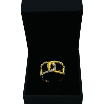 Cincin Anastasia Emas dan Chrome 916/22K