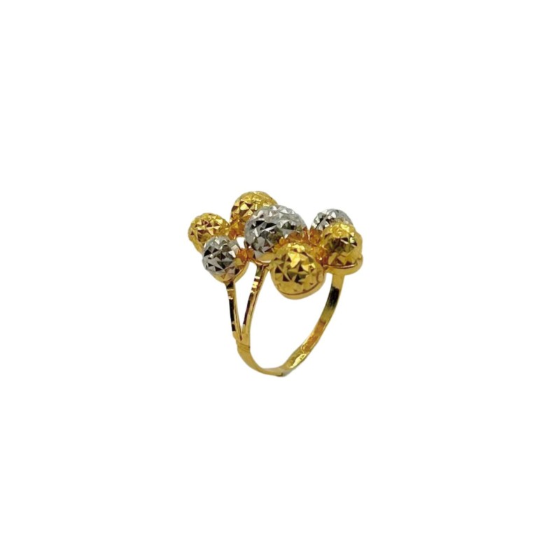 Cincin Boba Emas dan Chrome 916/22K