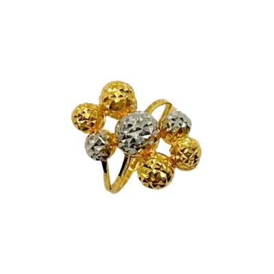 Cincin Boba Emas dan Chrome 916/22K