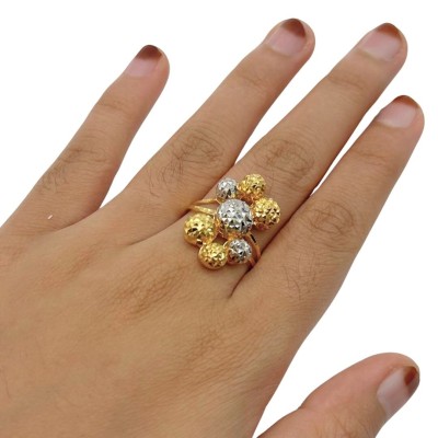 Cincin Boba Emas dan Chrome 916/22K