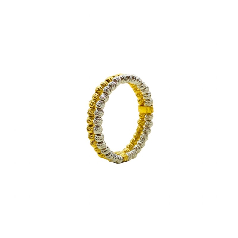 Cincin Boba Italy 2 Layer Emas dan Chrome 916/22K