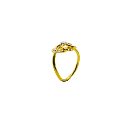 Cincin Bunga Emas dan Chrome 916/22K
