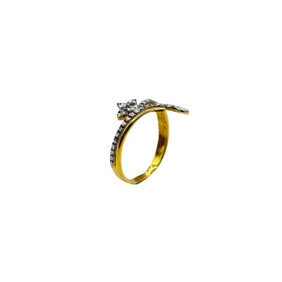 Cincin Diamond Cut Emas dan Chrome 916/22K