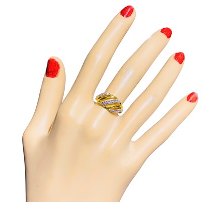 Cincin Diamond Cut Emas dan Chrome 916/22K Cincin Diamond Cut Emas dan Chrome 916/22K