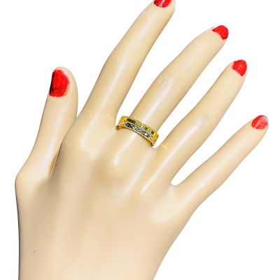 Cincin Belah Rotan Emas dan Chrome 916/22K Cincin Belah Rotan Emas dan Chrome 916/22K