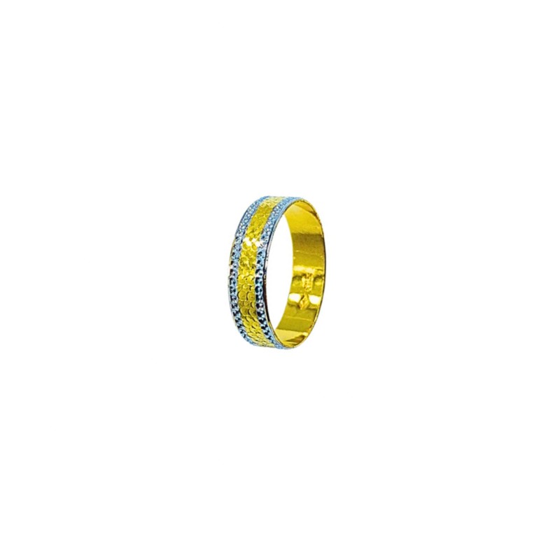 Cincin Belah Rotan Emas dan Chrome 916/22K