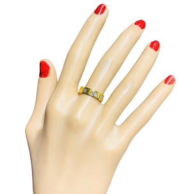 Cincin Belah Rotan Emas dan Chrome 916/22K