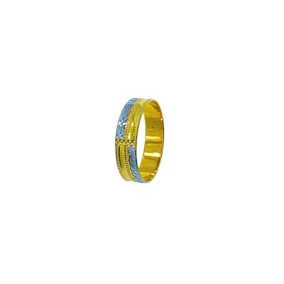 Cincin Belah Rotan Emas dan Chrome 916/22K