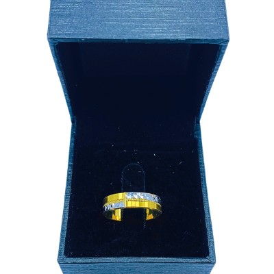 Cincin Belah Rotan Emas dan Chrome 916/22K