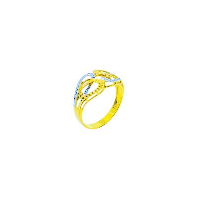 Cincin Kerawang Emas dan Chrome 916/22K