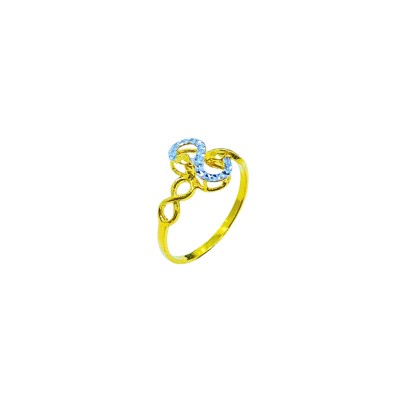 Cincin Endless Emas dan Chrome 916/22K