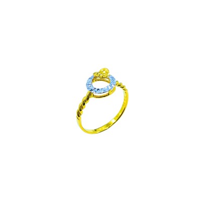 Cincin Love Pintal Emas dan Chrome 916/22K