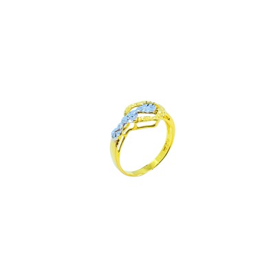 Cincin Love Emas dan Chrome 916/22K