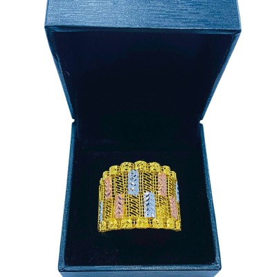 Cincin Kerawang Emas, Chrome dan Rose Gold 916/22K
