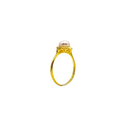 Cincin Permata Mutiara Emas 750/18K