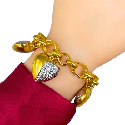 Rantai Tangan Kendi Love Emas dan Chrome 916/22K