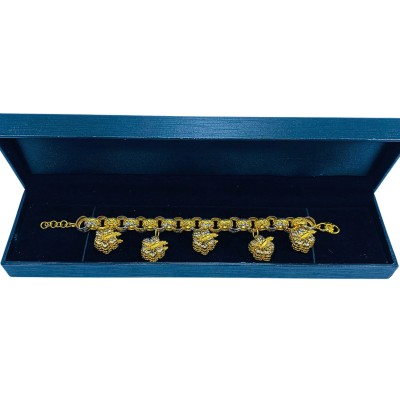 Rantai Tangan Kendi Bunga Raya Gantung Emas dan Chrome 916/22K Rantai Tangan Kendi Bunga Raya Gantung Emas dan Chrome 916/22K