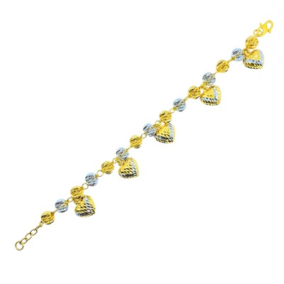 Rantai Tangan Boba Love Emas dan Chrome 916/22K