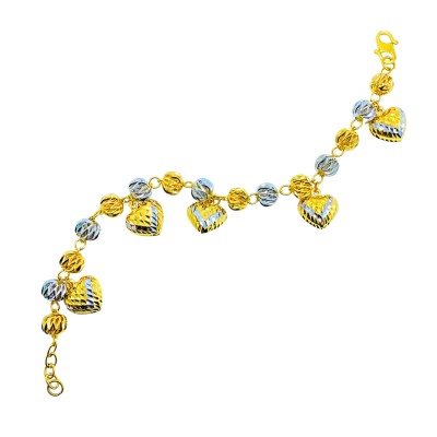 Rantai Tangan Boba Love Emas dan Chrome 916/22K