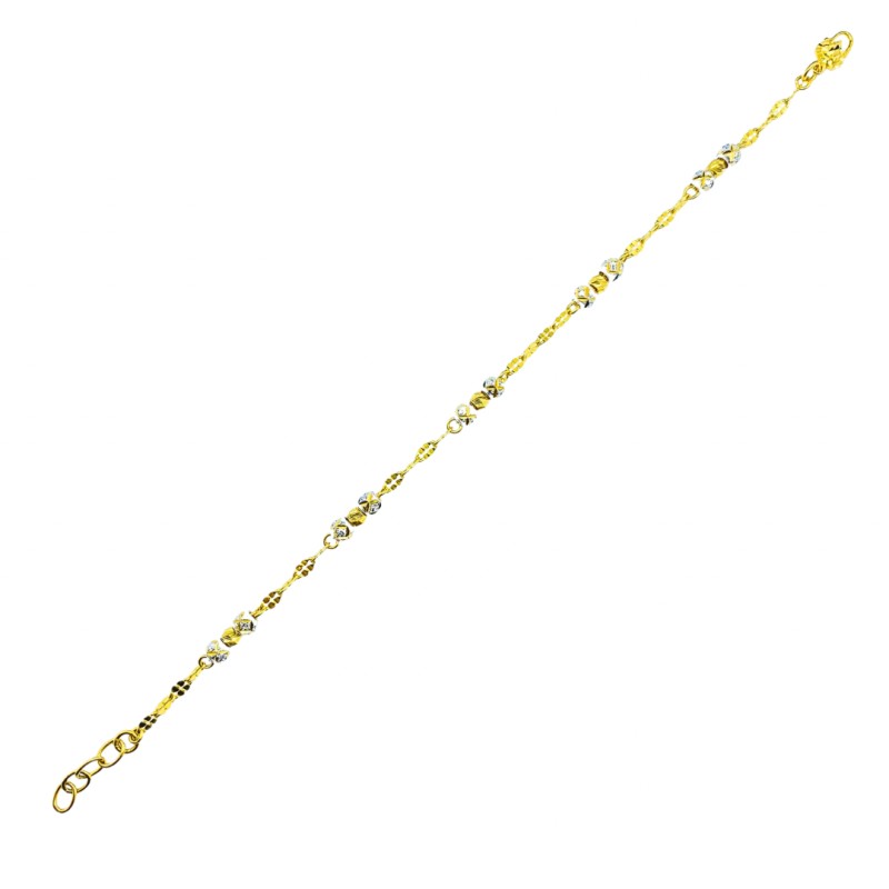 Rantai Tangan Boba Italy Emas dan Chrome 916/22K