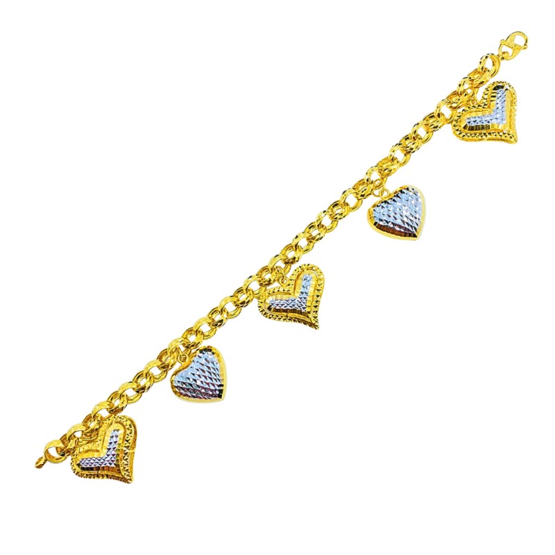 Rantai Tangan Kendi Love Emas dan Chrome 916/22K