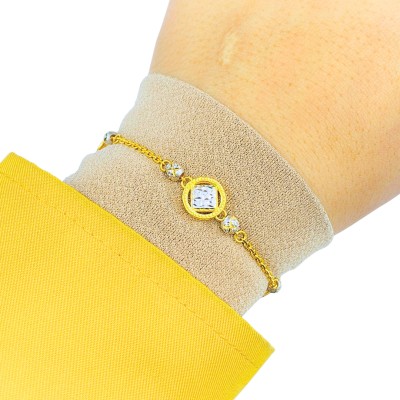 Rantai Tangan Sauh Boba Emas dan Chrome 916/22K