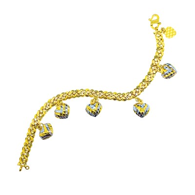 Rantai Tangan Putera Puteri Love Emas dan Chrome 916/22K