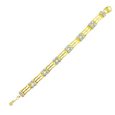 Rantai Tangan Diamond Cut Emas dan Chrome 916/22K