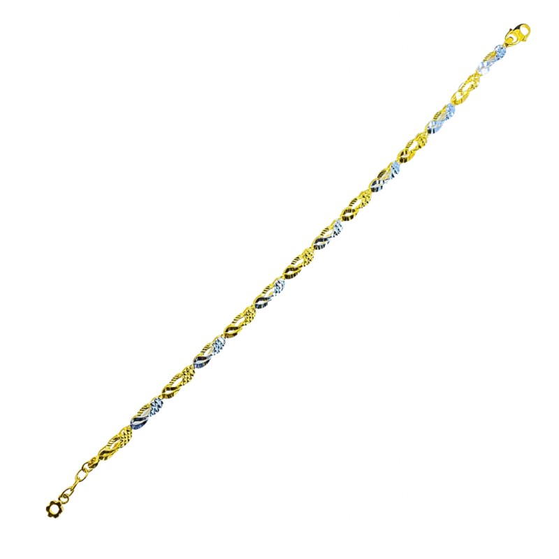 Rantai Tangan Kerawang Emas dan Chrome 916/22K