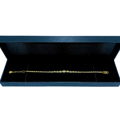 Rantai Tangan Boba Kristal Emas dan Chrome 916/22K Rantai Tangan Boba Kristal Emas dan Chrome 916/22K